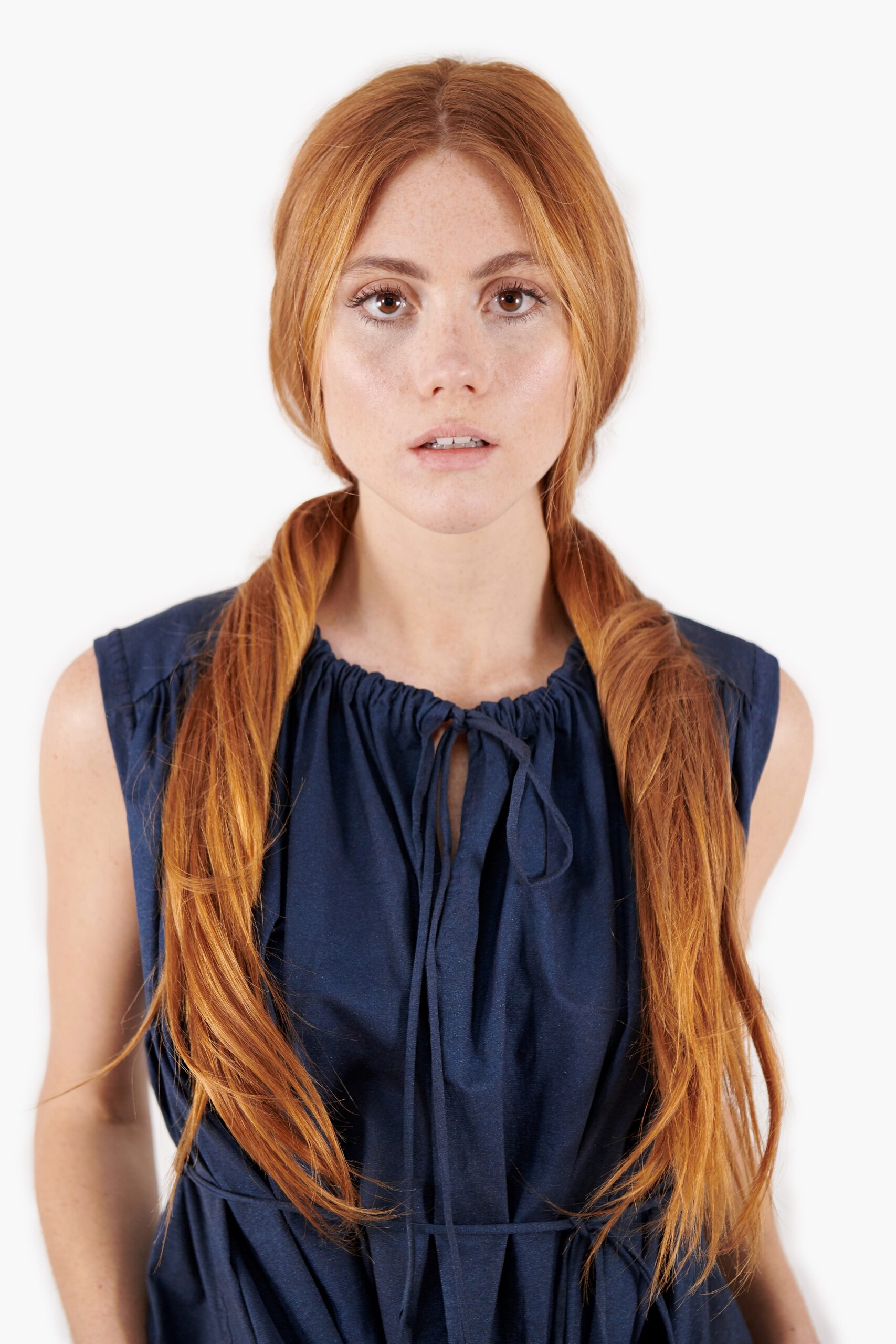 blue relaxed sleeveless dress