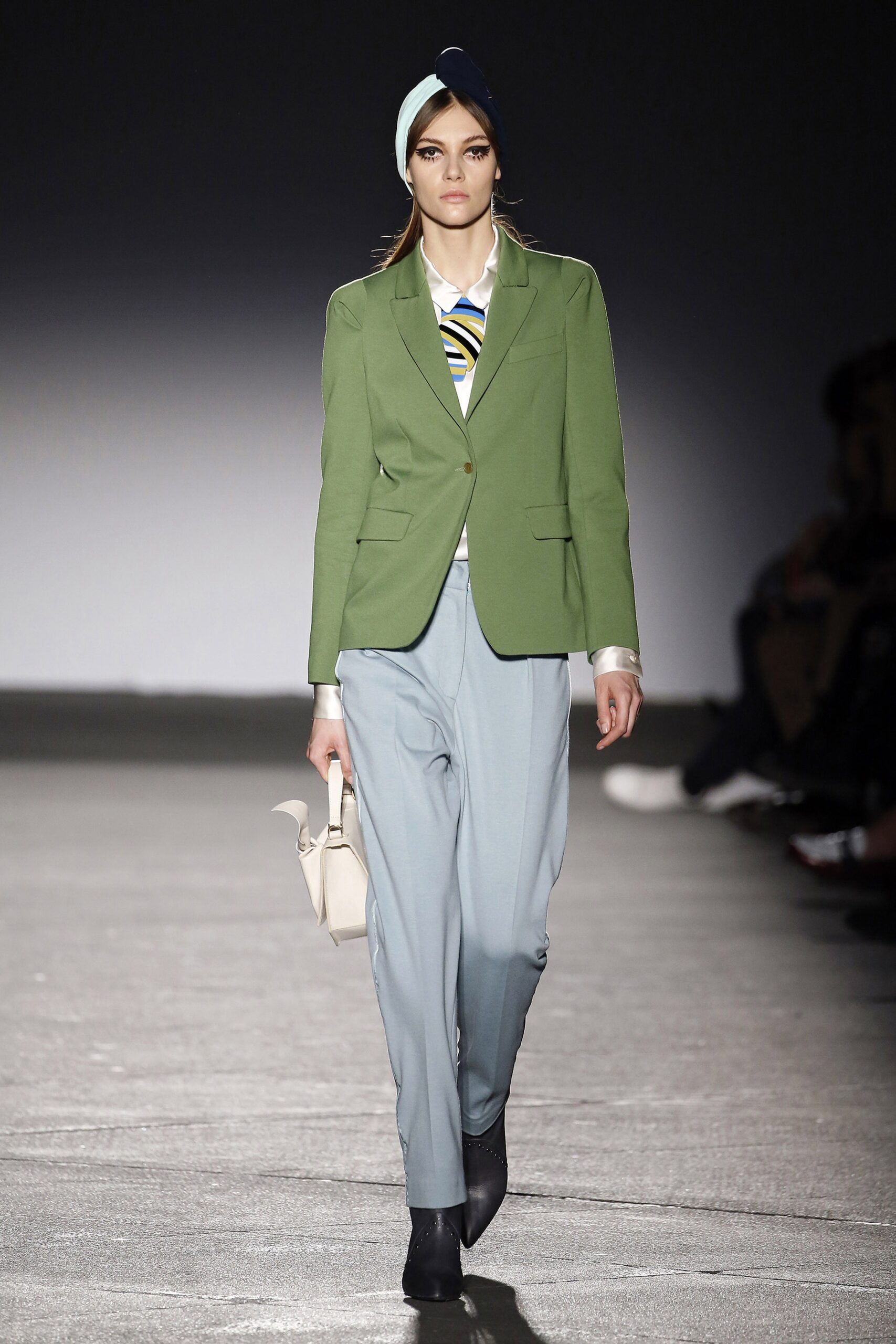 blue relaxed straight-leg pants