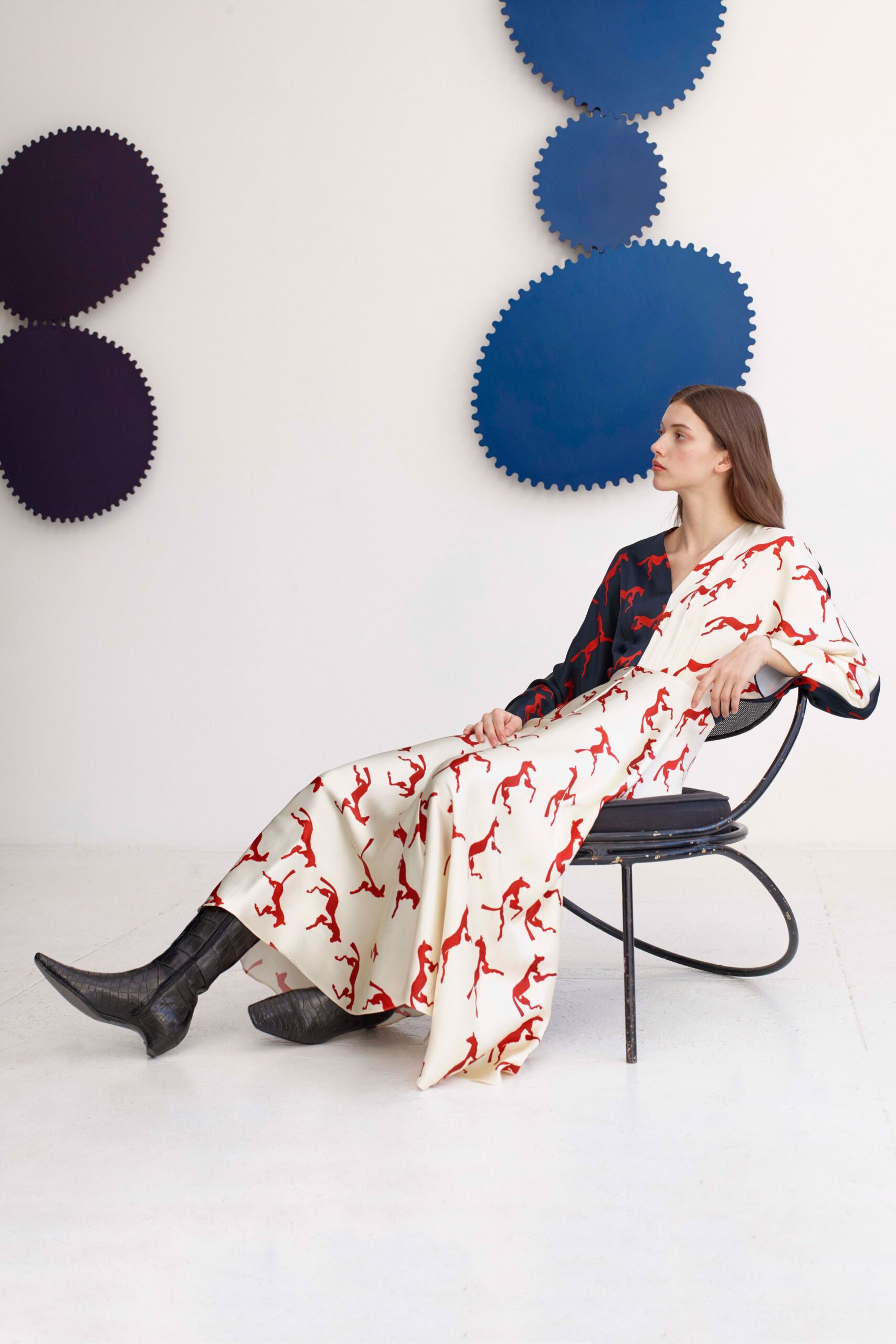 maxi dress with printed design