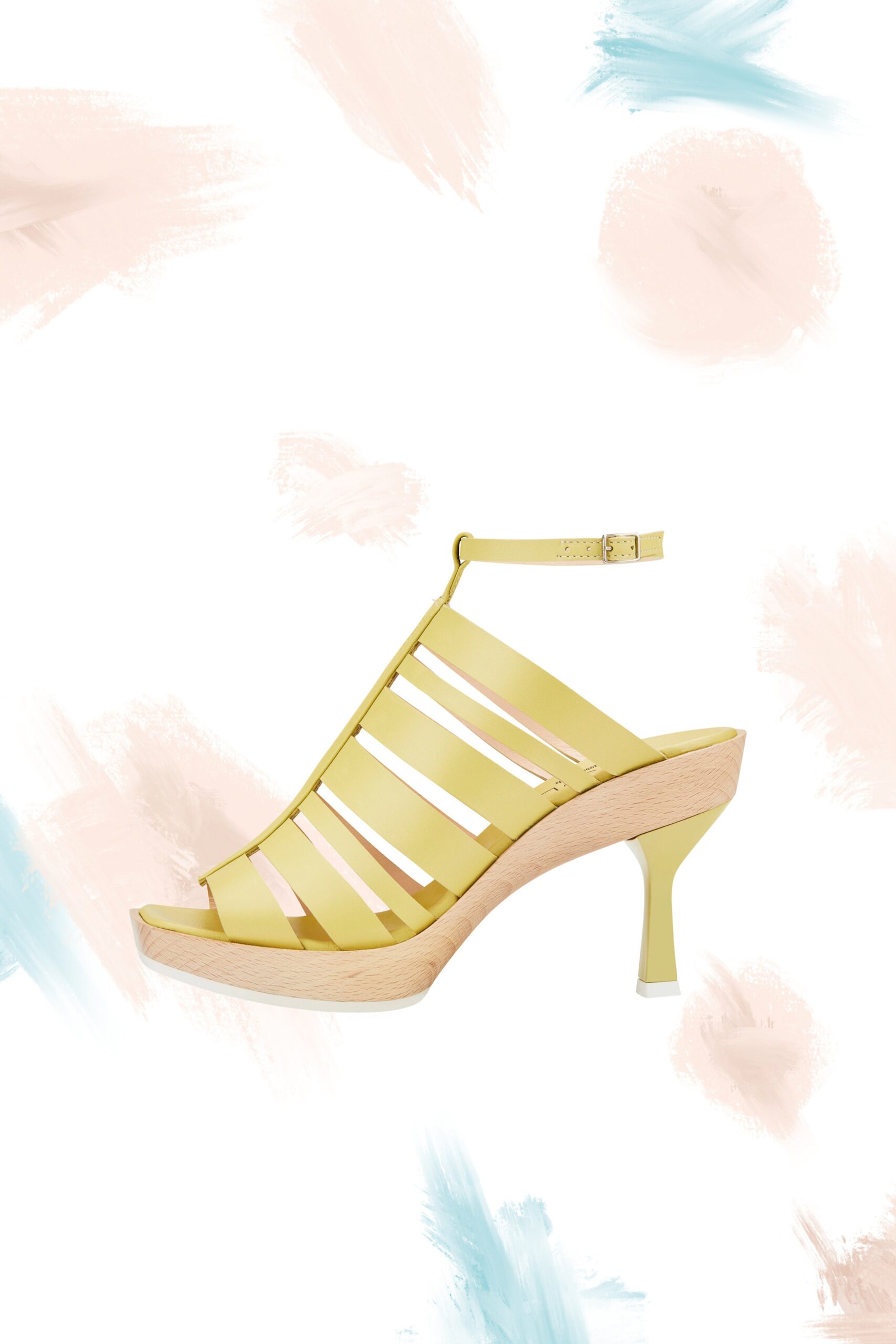 yellow strappy heels