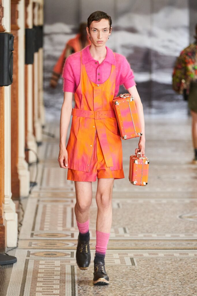 fitted orange pink romper