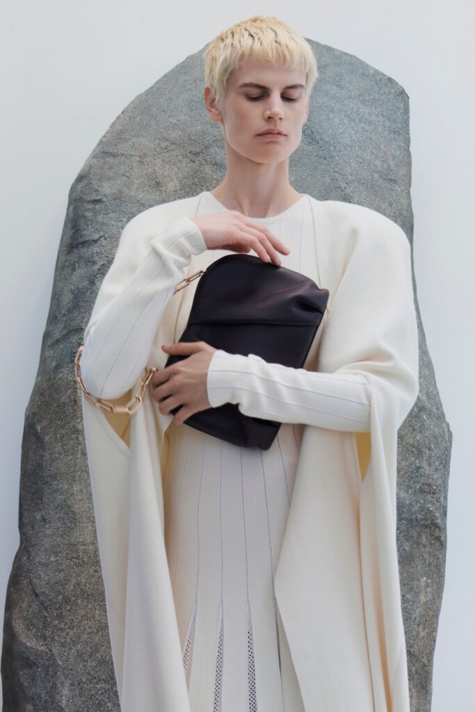 white fitted dress with cape