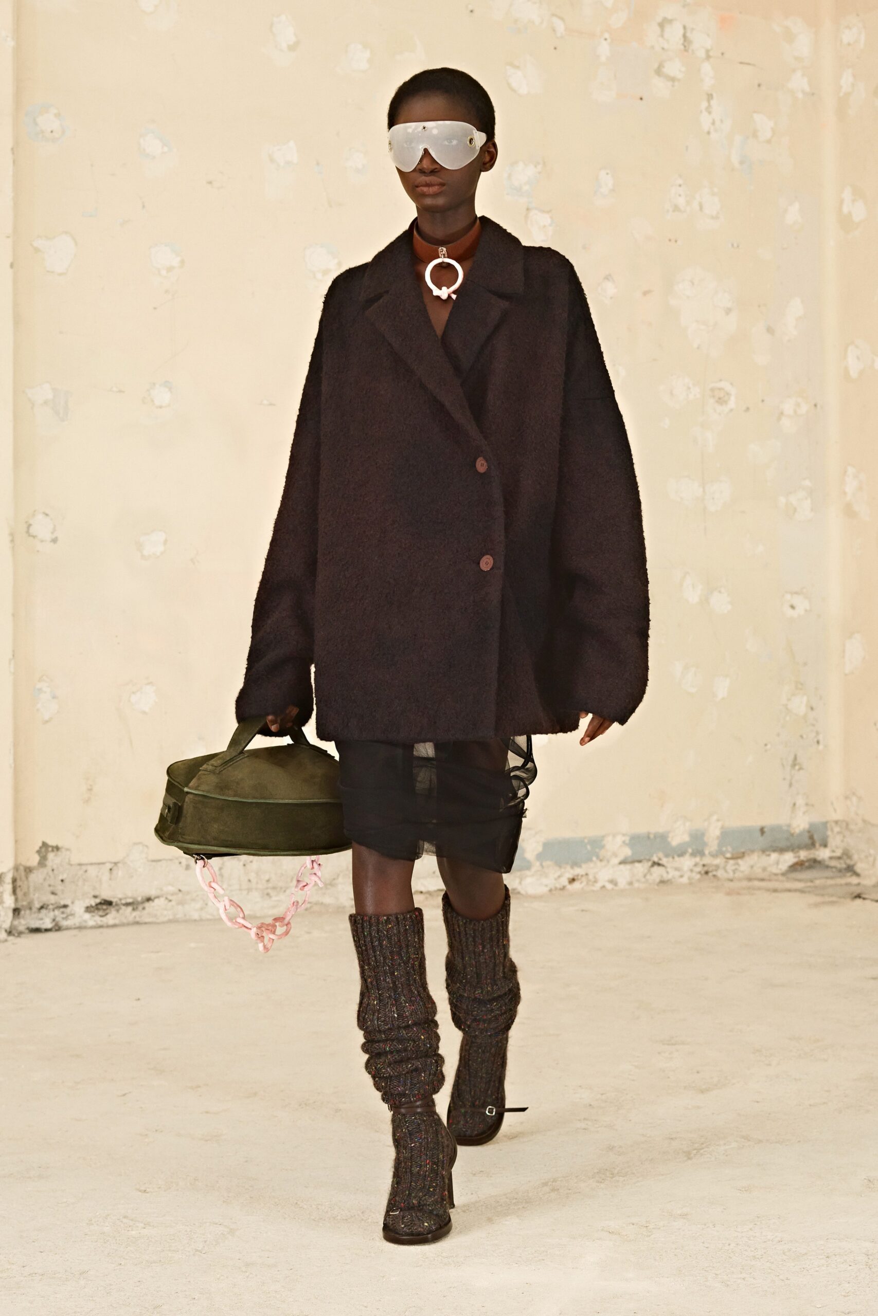 oversized black wool coat