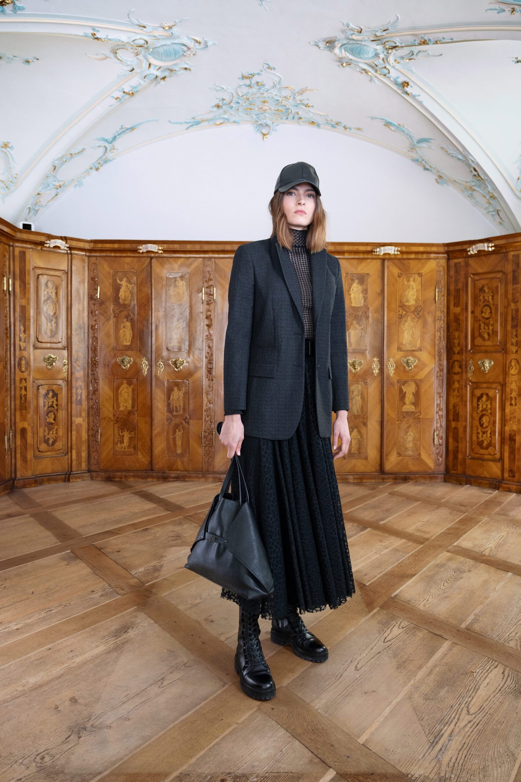 black leather bag