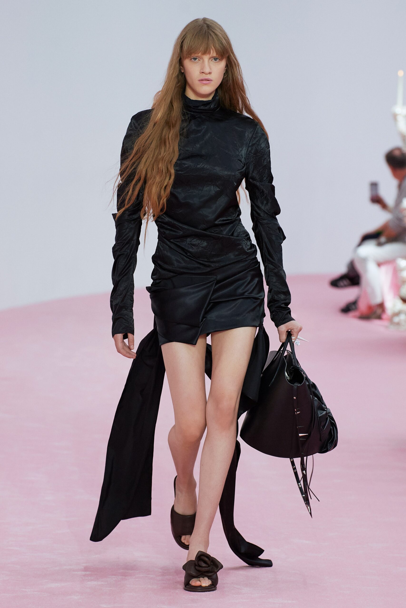 black leather fitted mini dress