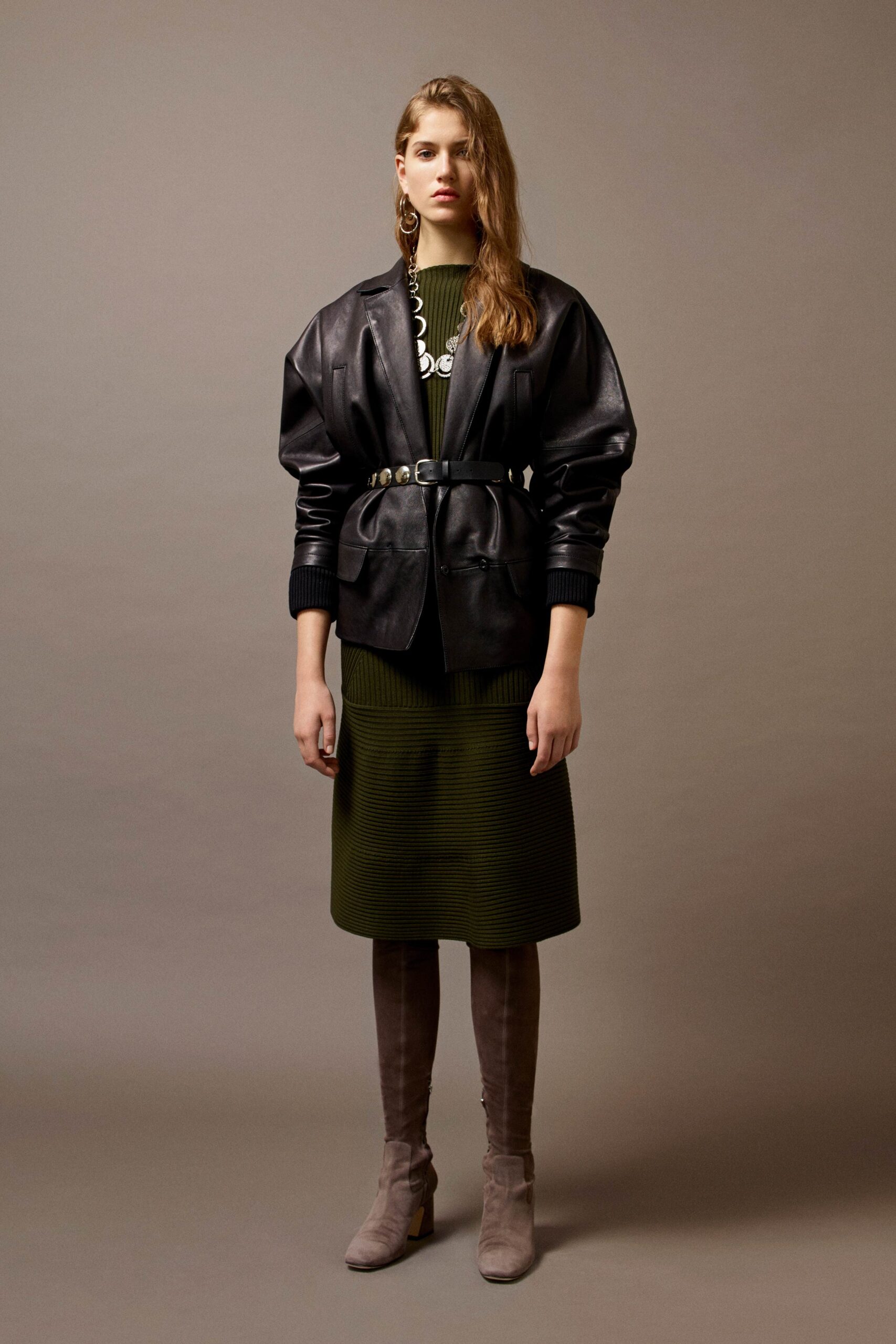 black leather structured jacket