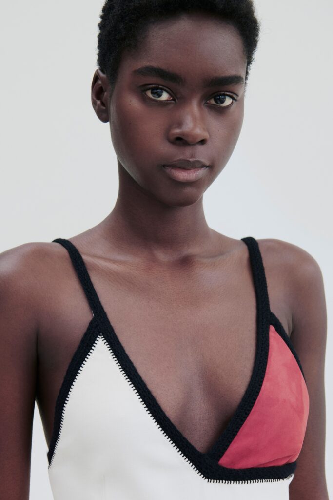 color-blocked fitted dress