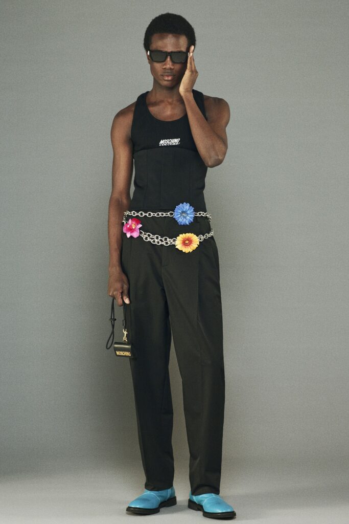 black tank-top and relaxed pants