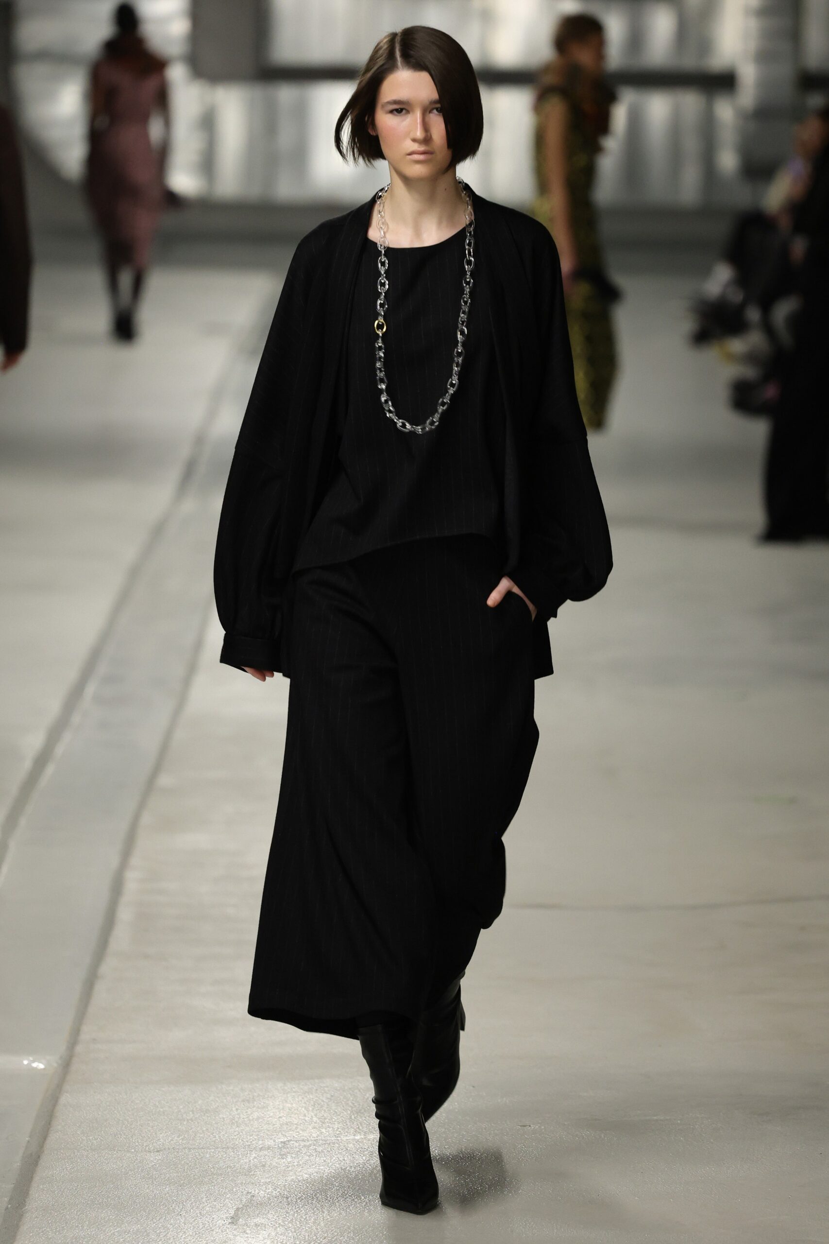 black relaxed top and pants