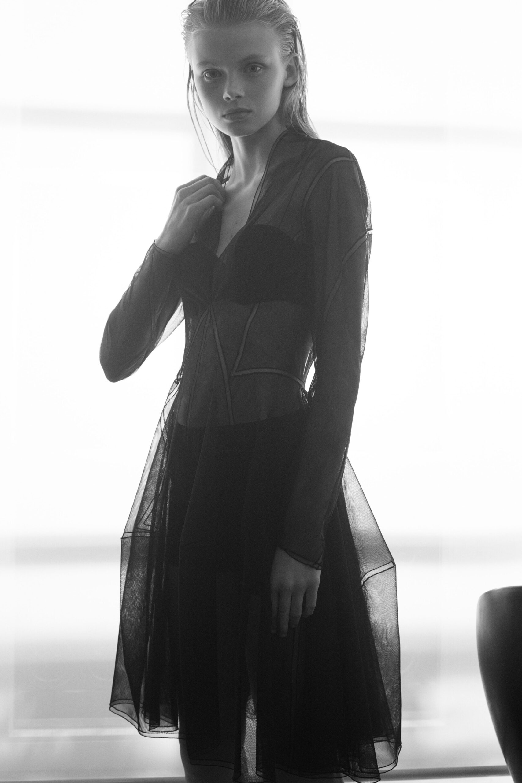 black leather midi dress