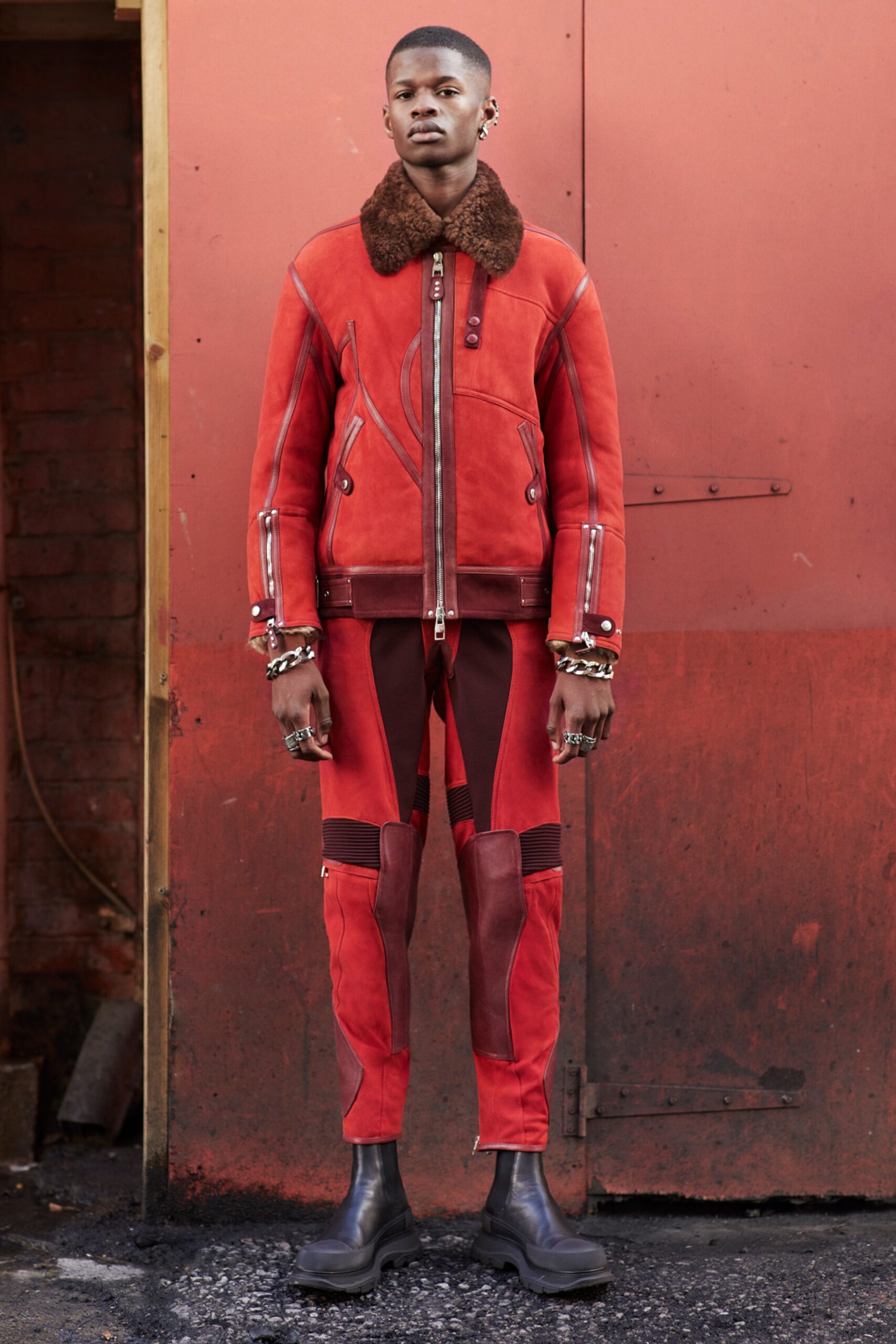 red leather jacket and pants