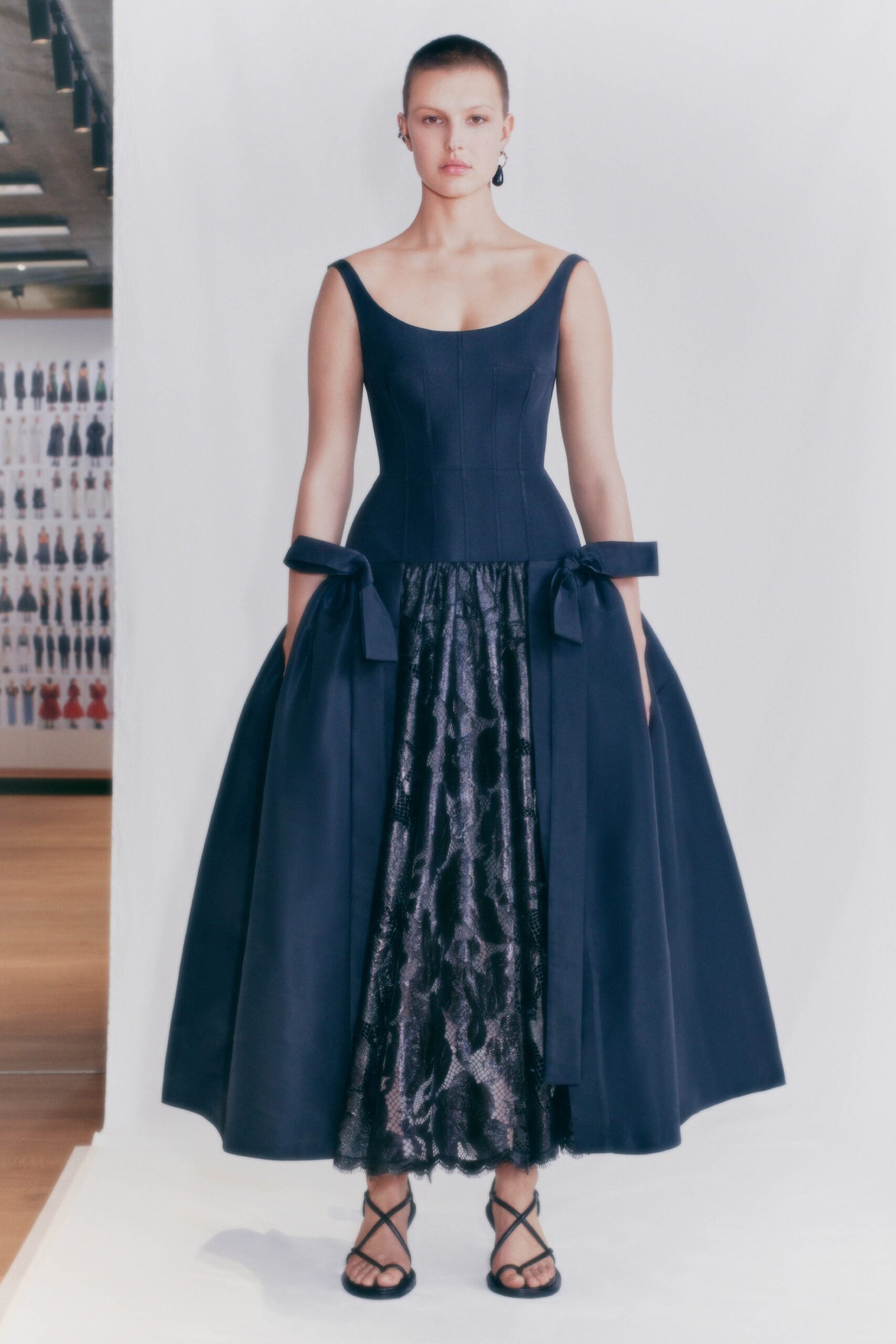 black silk sleeveless dress