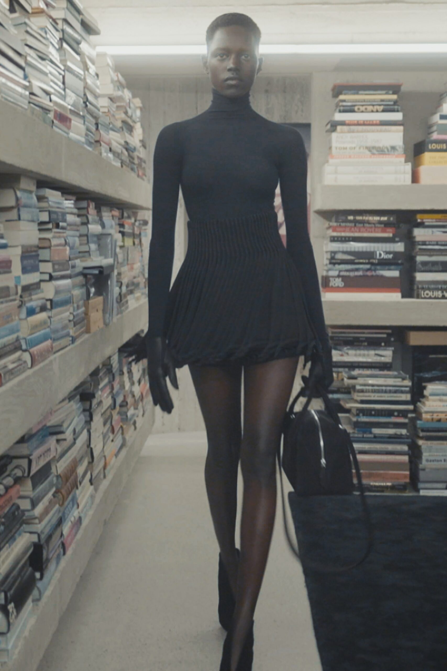 black silk fitted mini dress