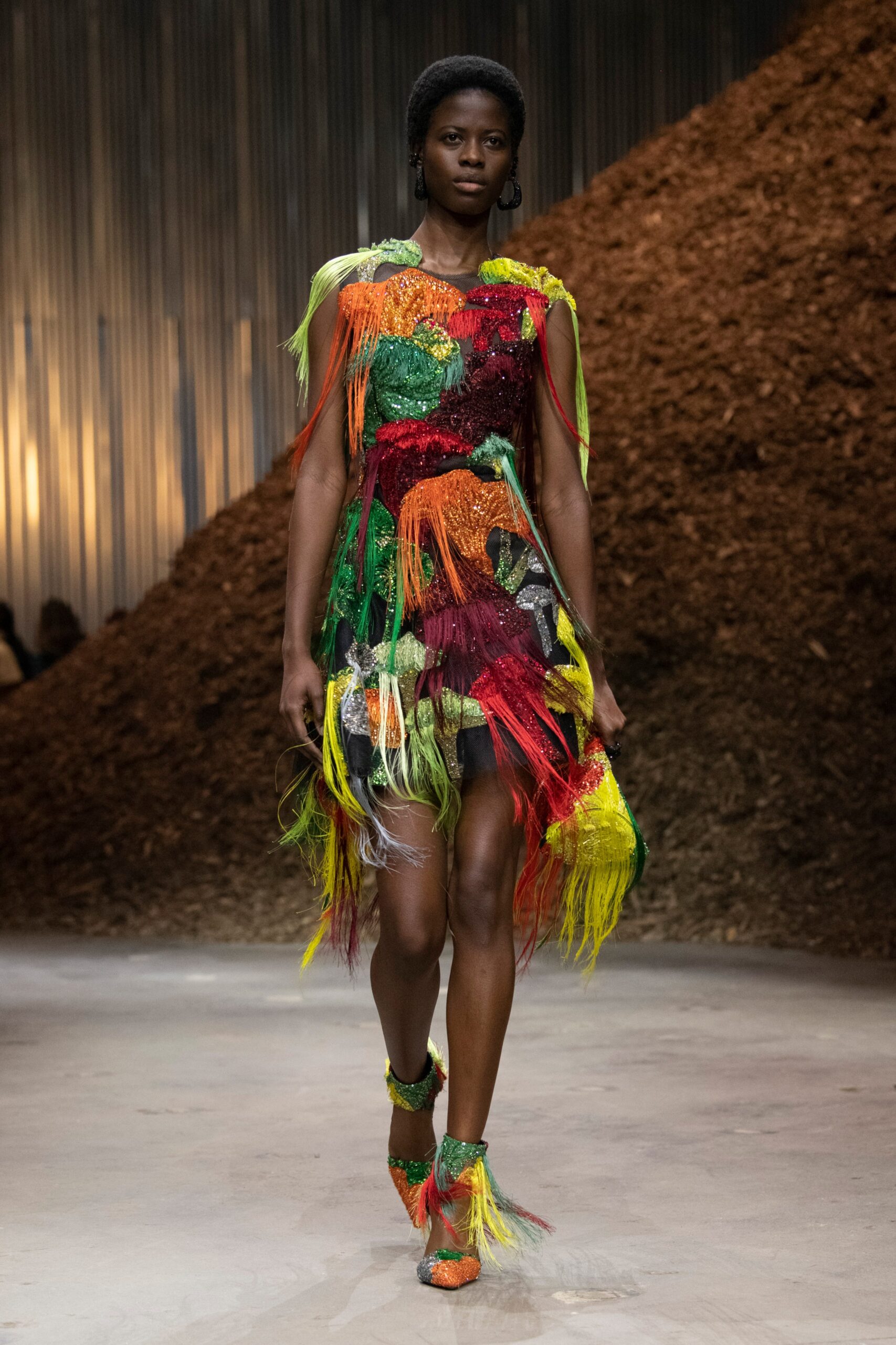 fringed colorful mini dress