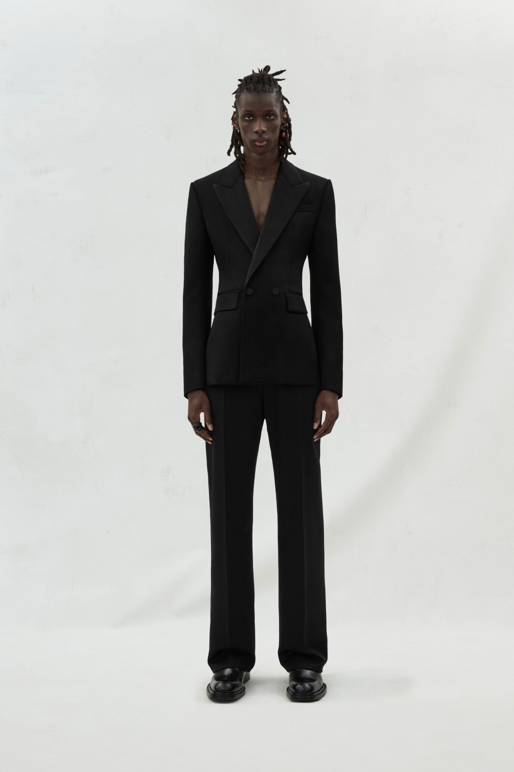 black tailored suit