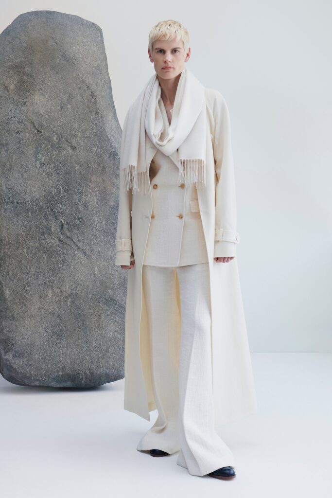 white wool coat and blazer outfit