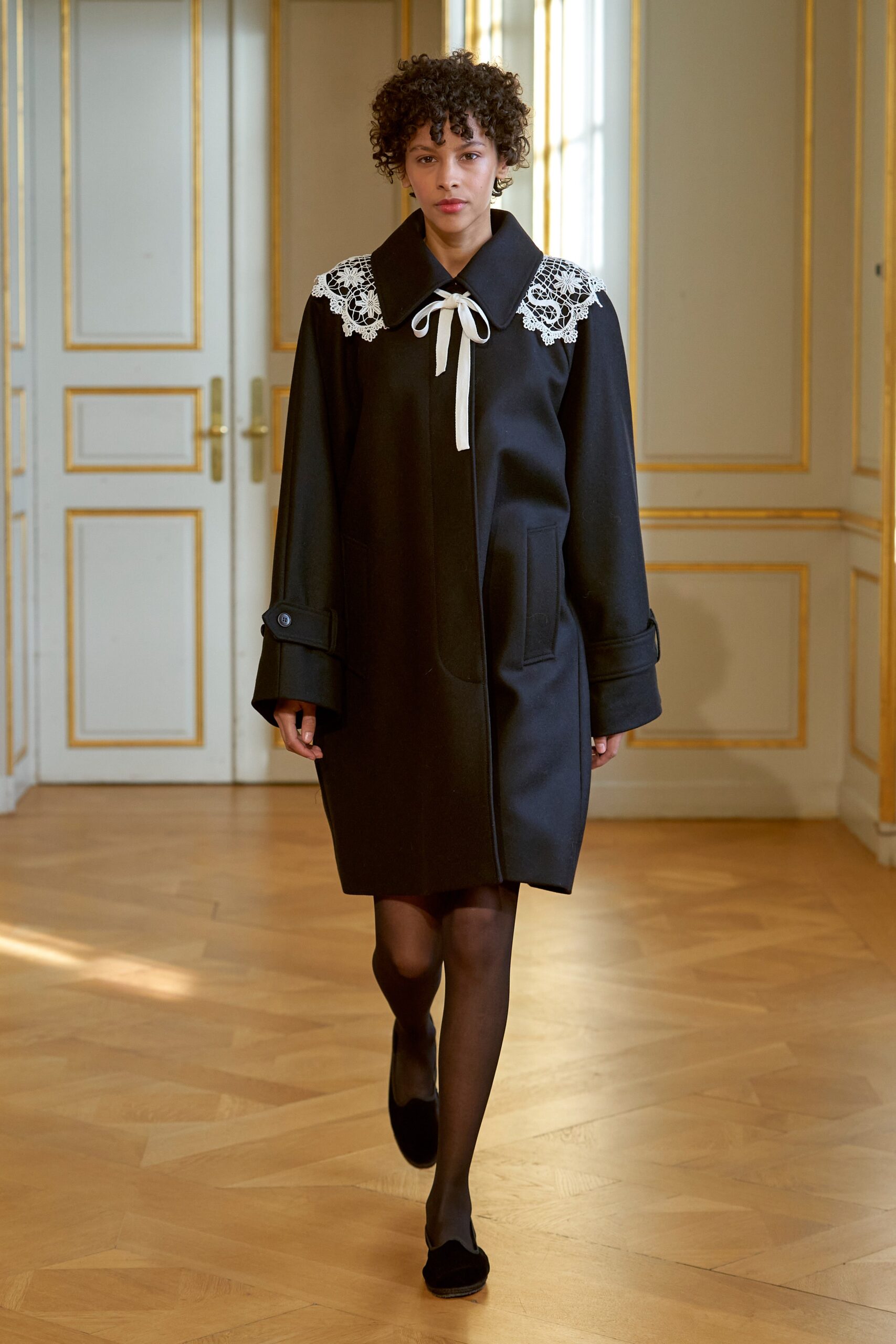 black wool relaxed coat