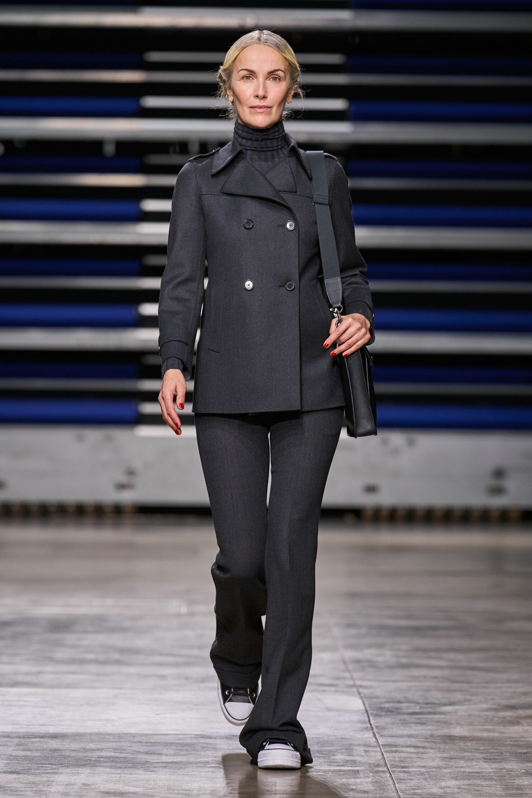 gray tailored blazer and pants