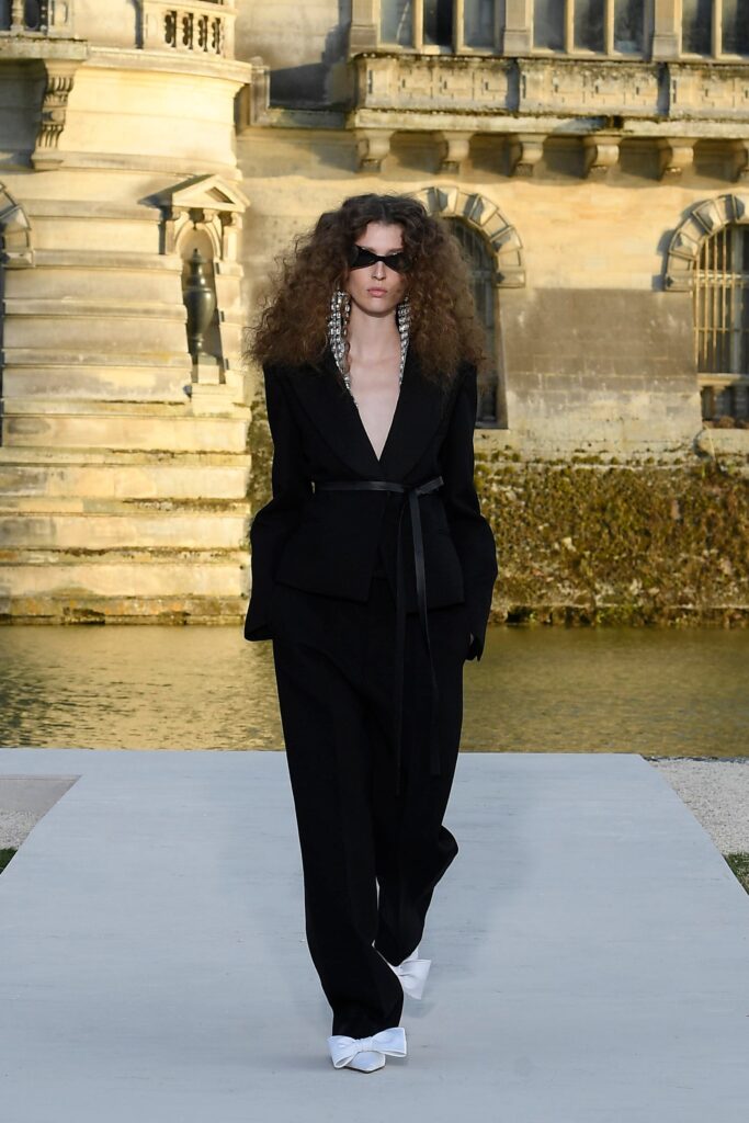 black tailored blazer and pants