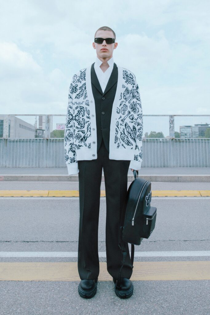 black and white tailored blazer