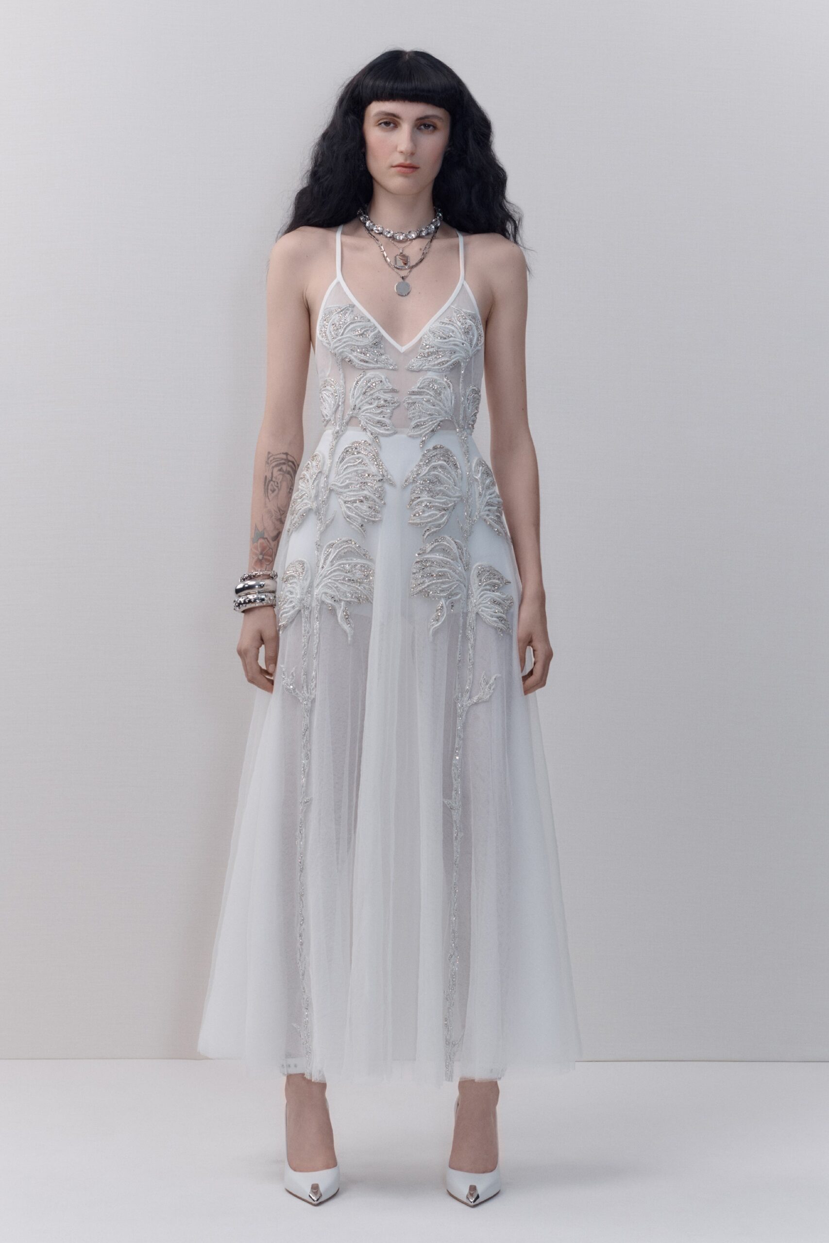 white embroidered midi dress