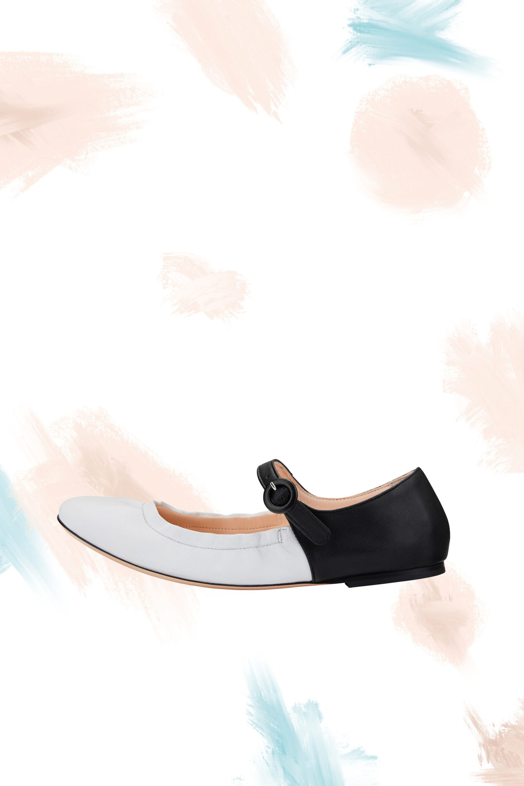 black and white color-blocked shoes