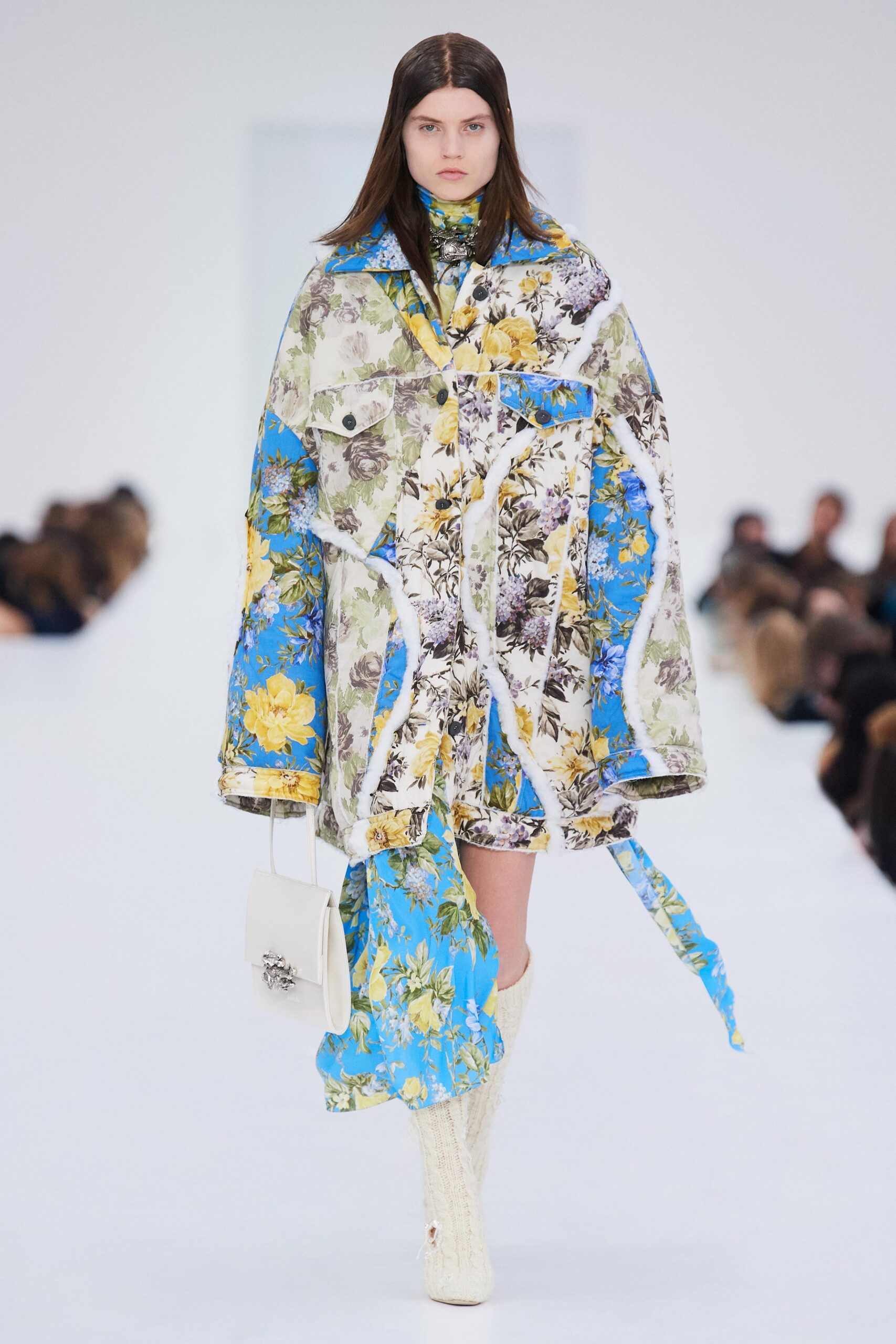 floral oversized coat with mini dress