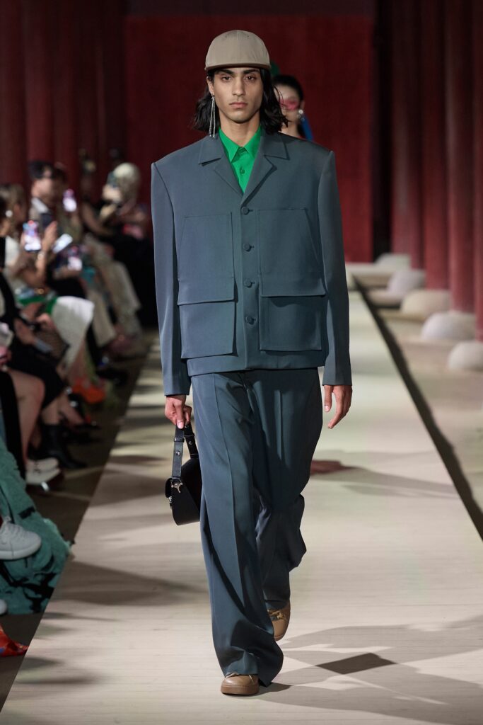 gray oversized jacket and pants