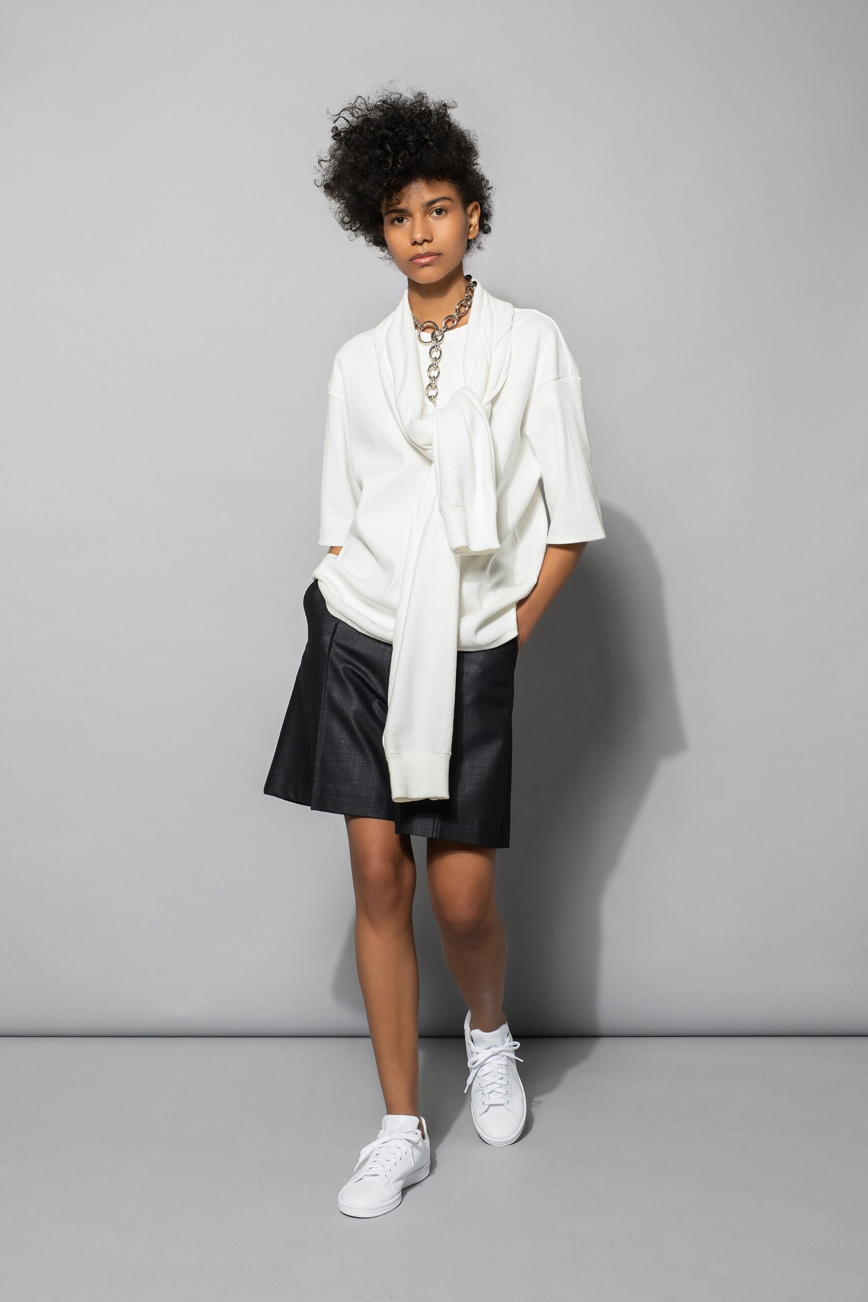 black leather fitted a-line short skirt