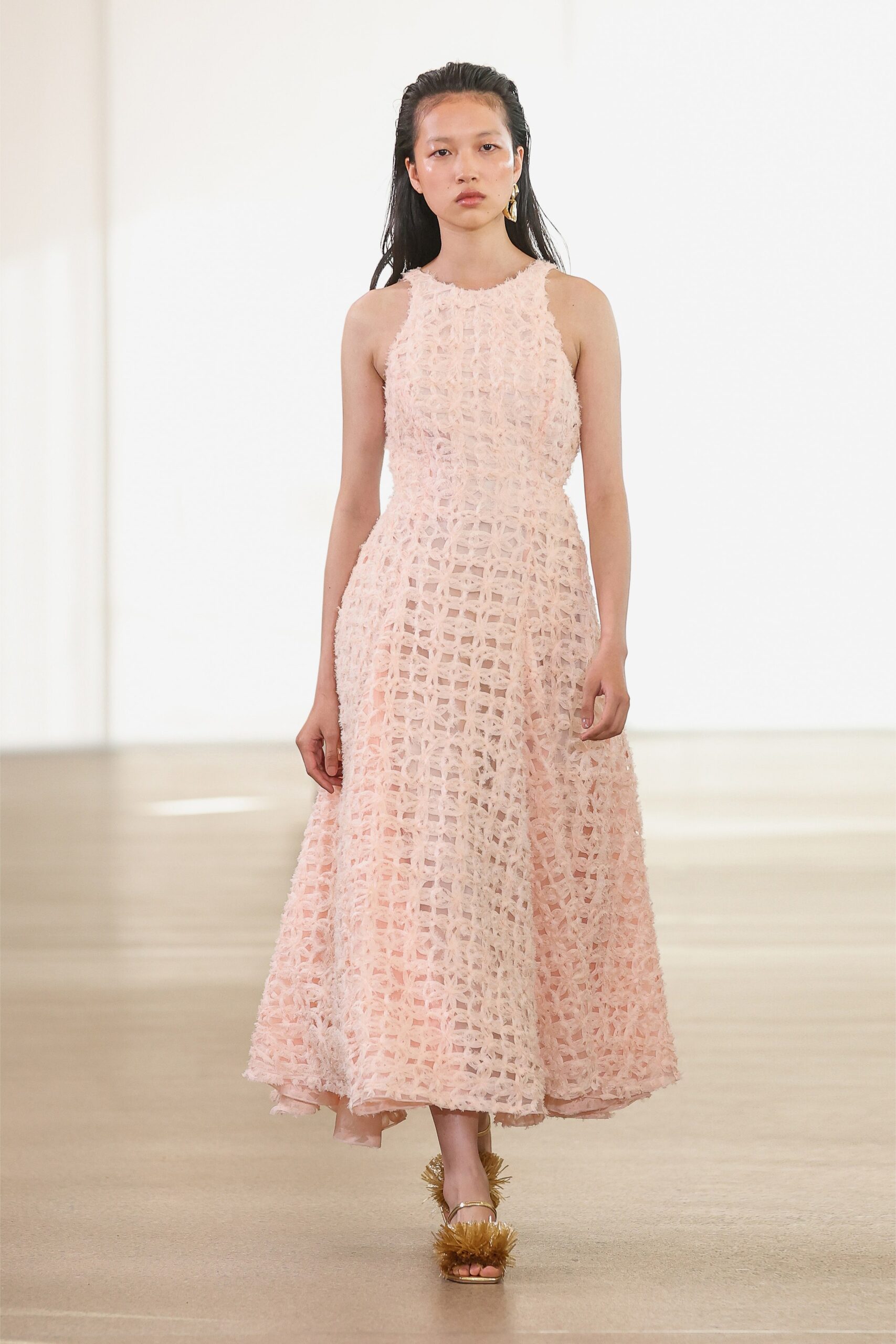 pink cotton sleeveless dress