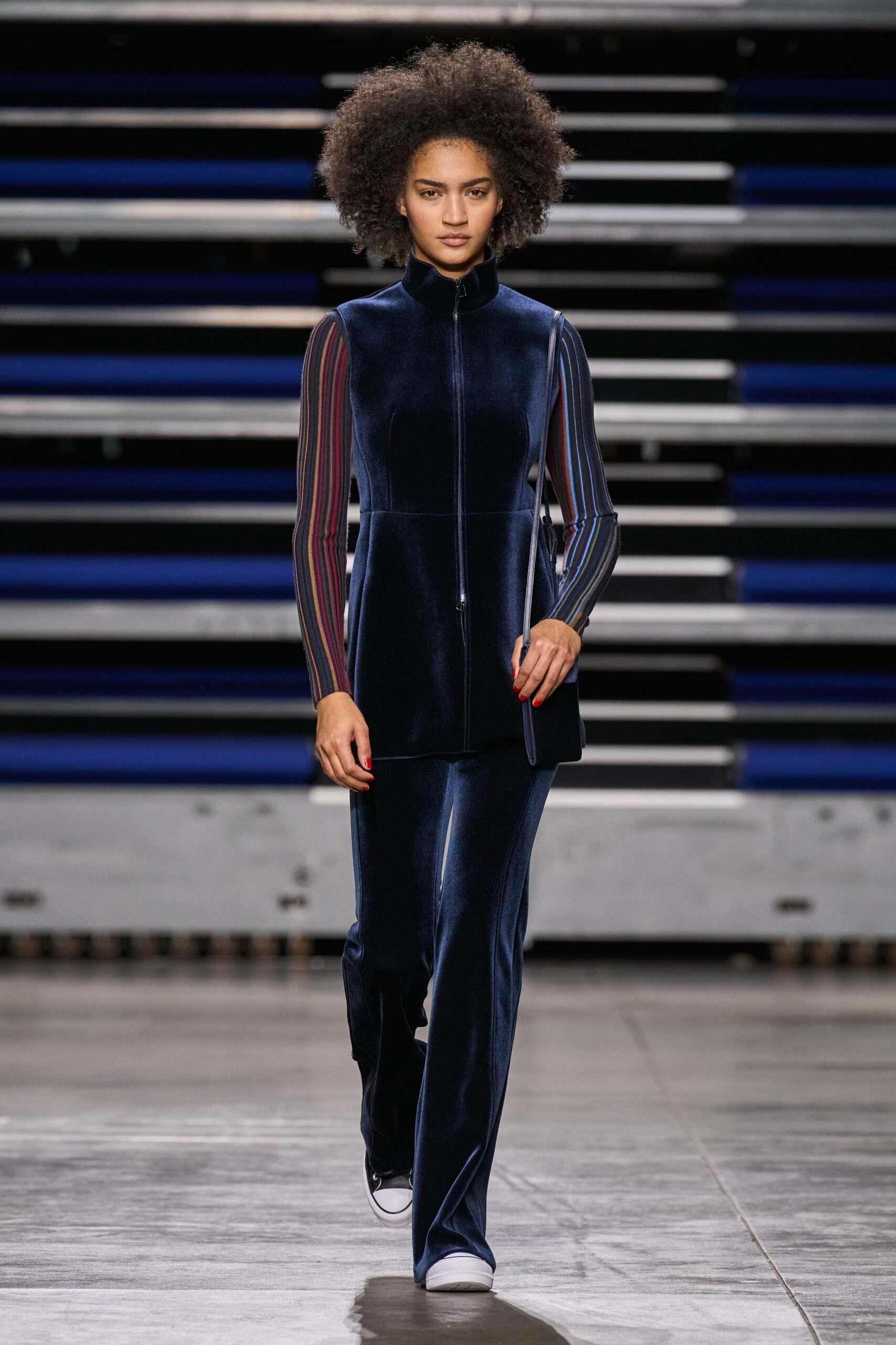 blue velvet fitted top and pants