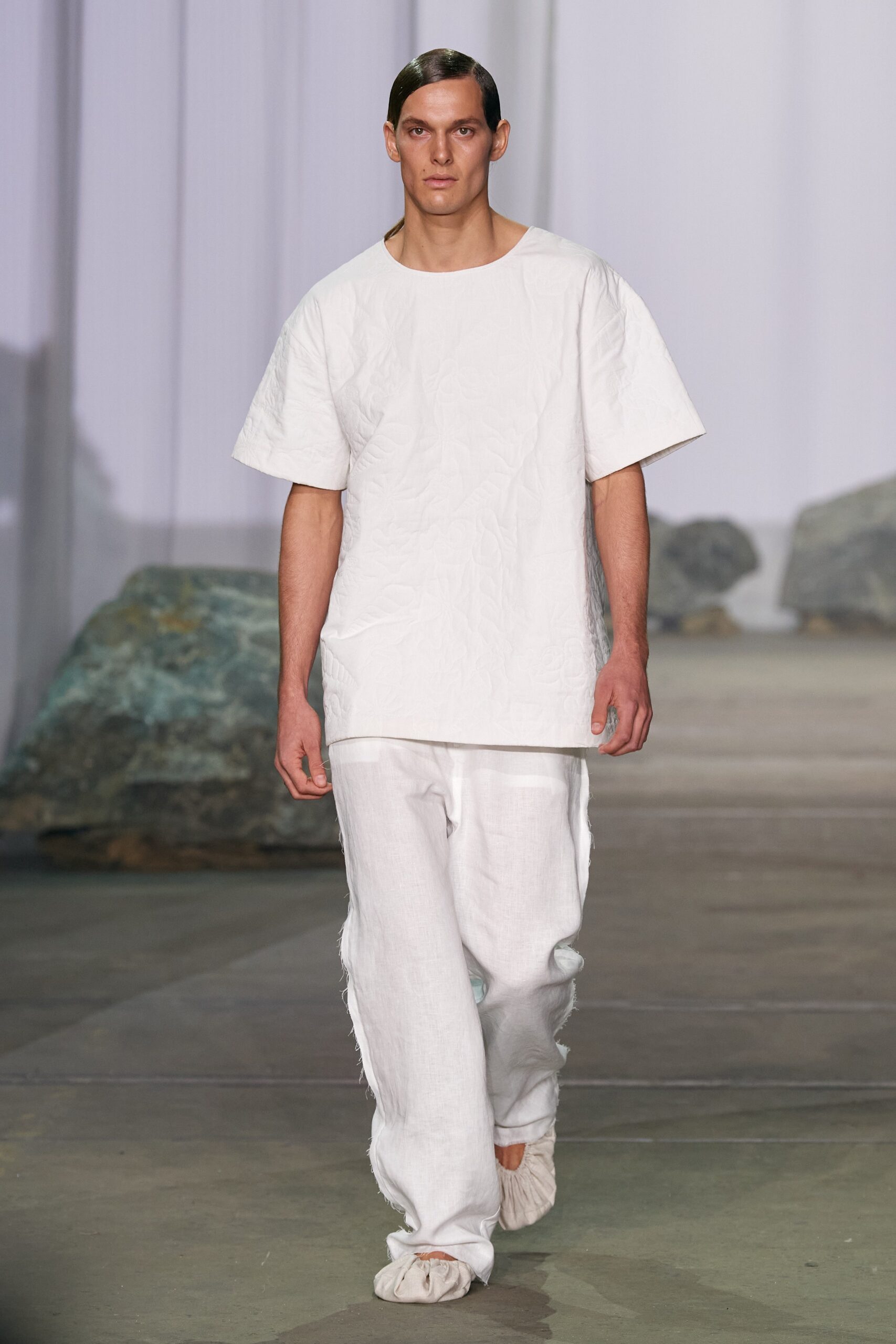 white relaxed t-shirt and pants