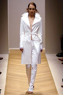 white fitted coat and pants