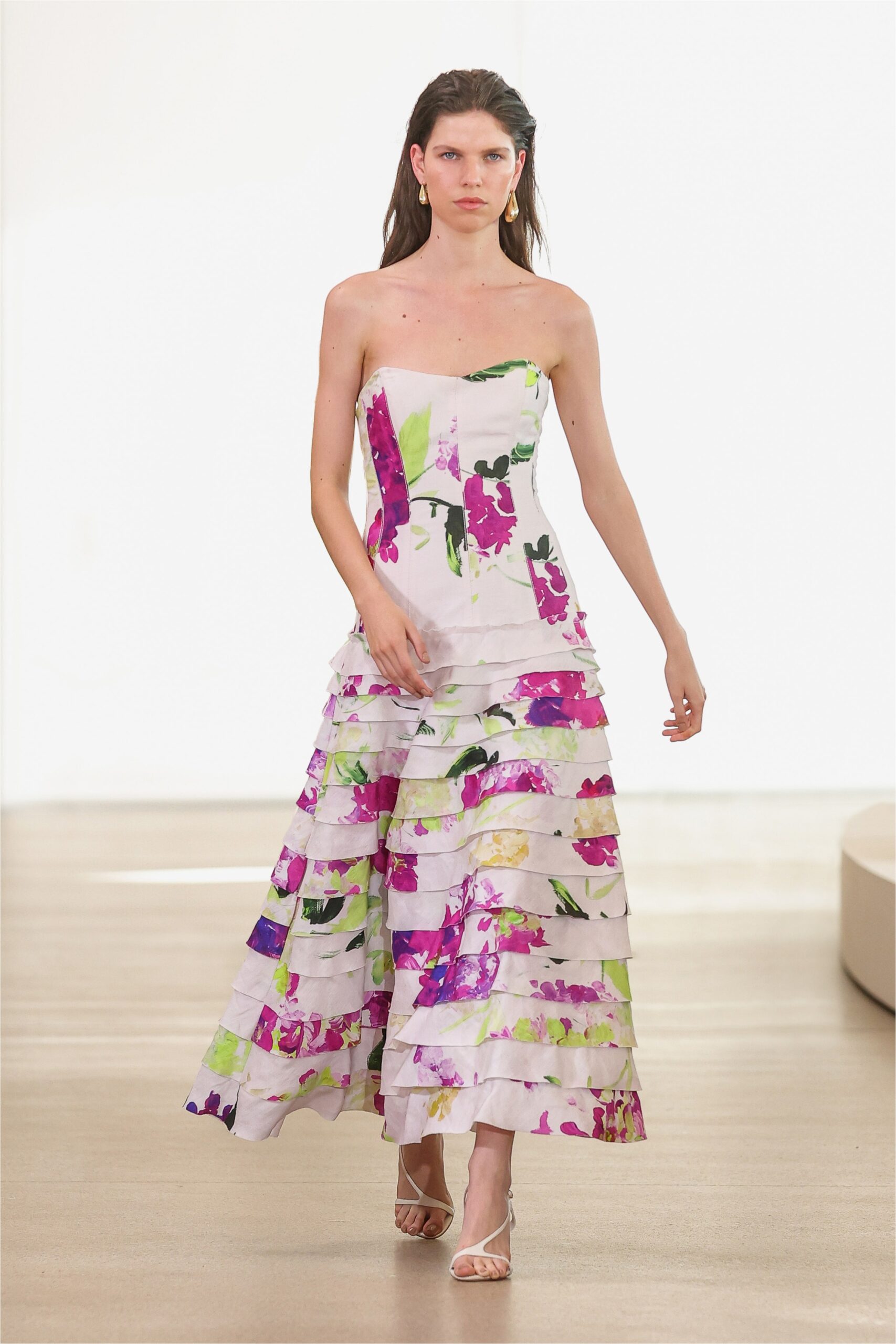floral tiered midi dress