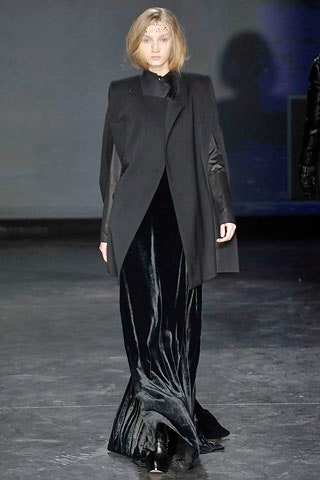 black velvet maxi dress and coat