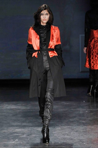 black and red silk trench coat