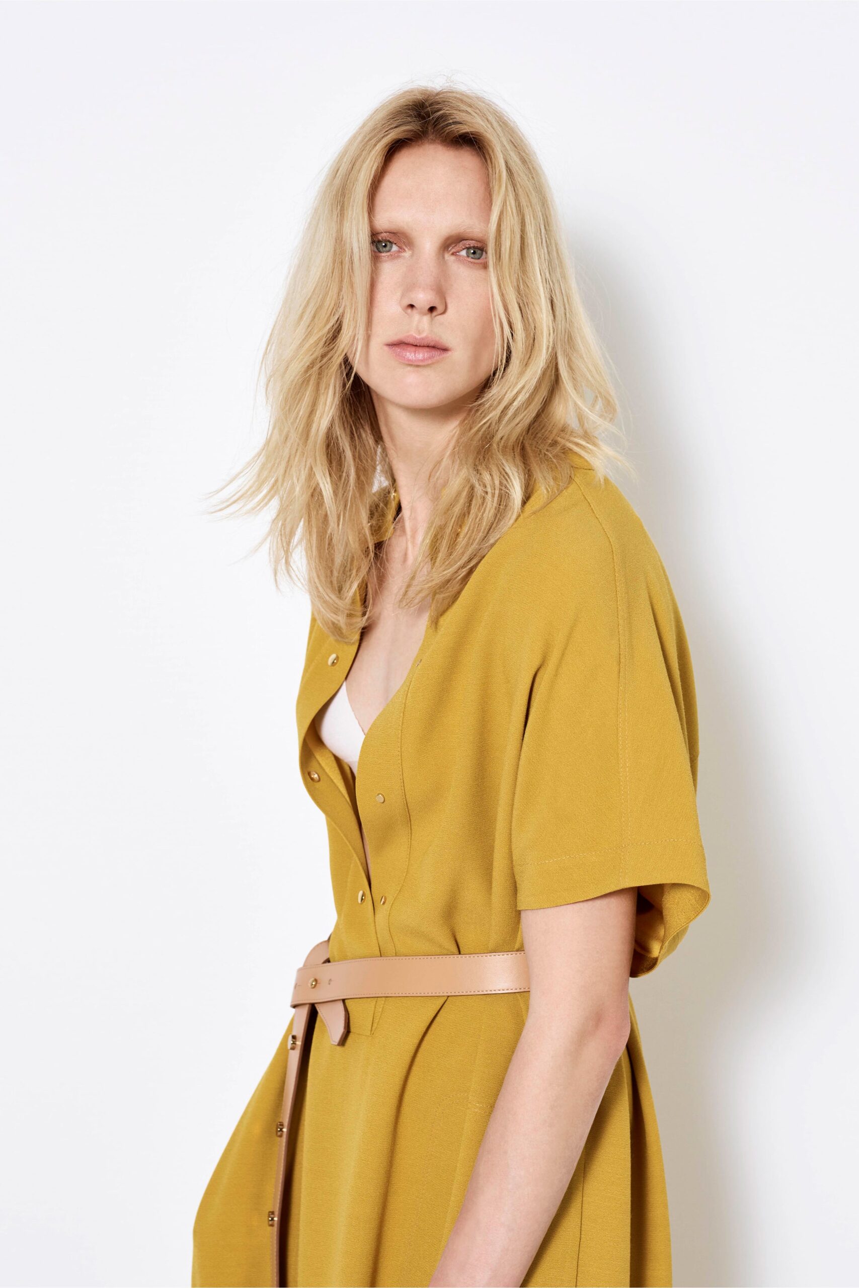 yellow relaxed midi dress