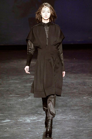 black relaxed midi dress with pants