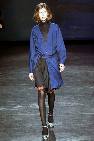 blue relaxed midi dress with black skirt