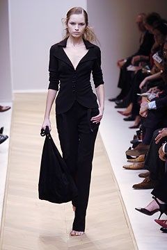black fitted blazer and pants