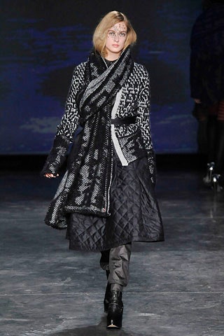 black and white quilted coat