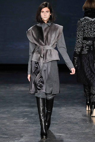 gray draped midi dress with boots