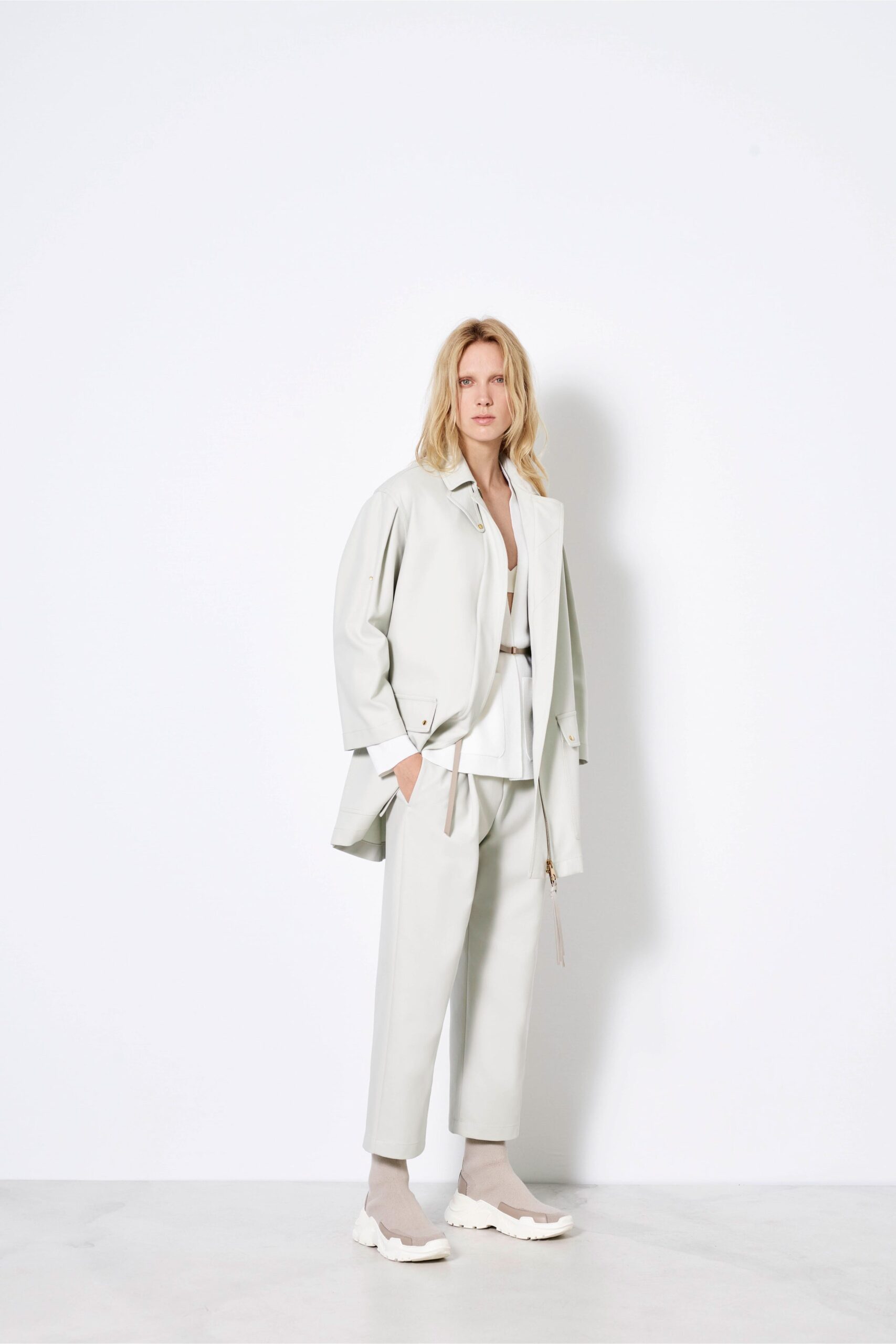 white leather relaxed jacket