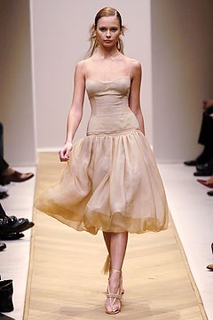 beige silk tulle midi dress