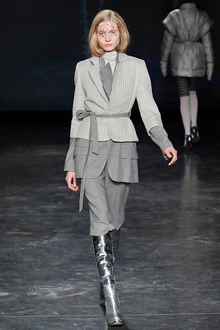 gray tailored blazer and pants