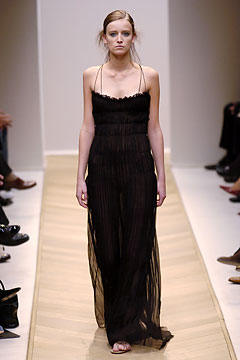 black silk sleeveless gown