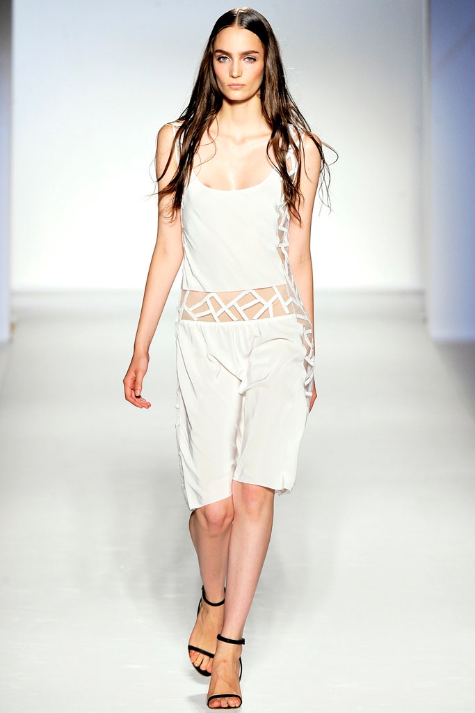 white silk sleeveless dress