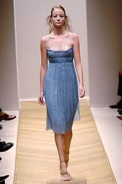 blue silk sleeveless dress