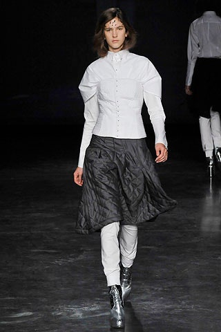 white fitted blouse and black midi skirt