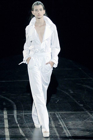 white fitted belted jumpsuit